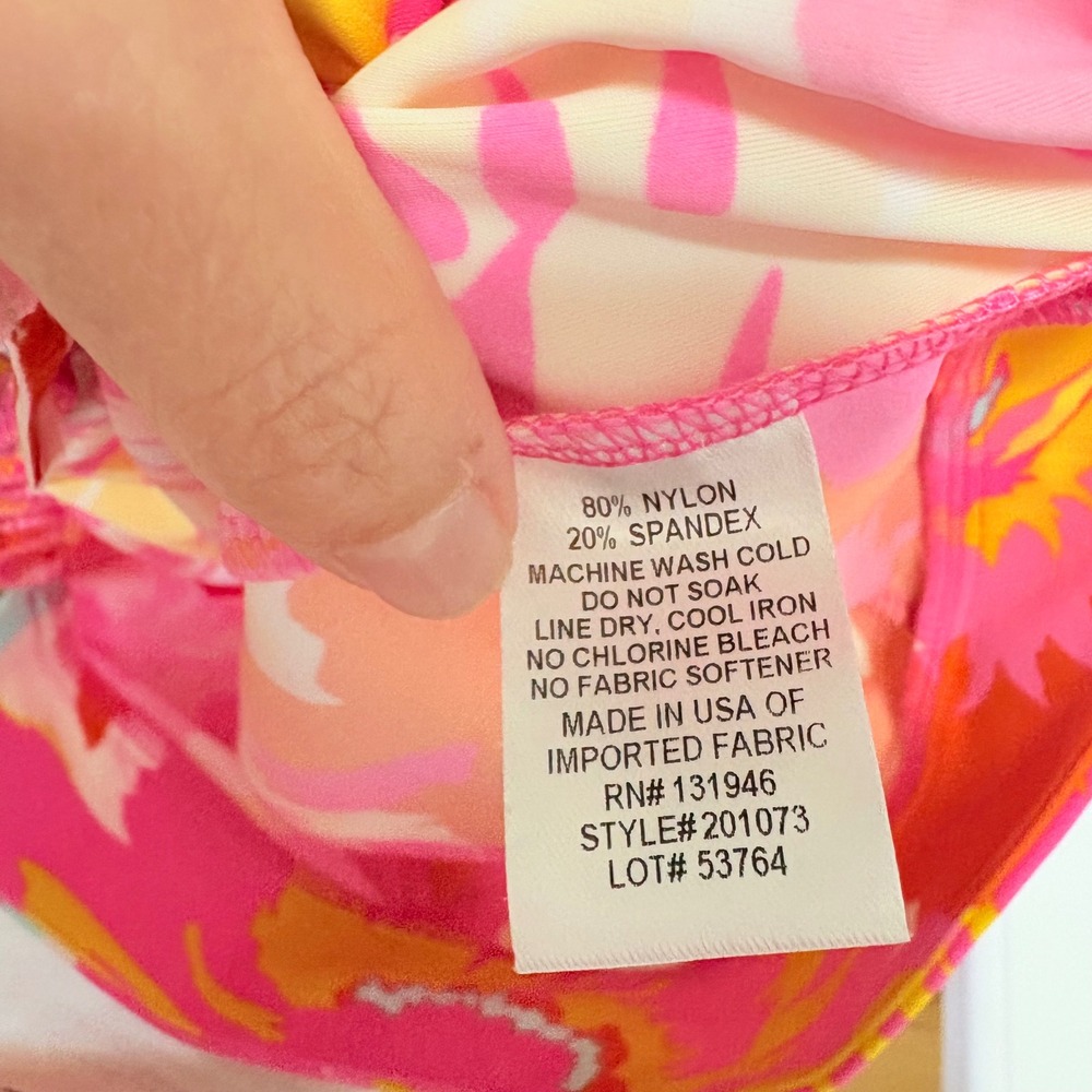Jude Connally Womens Floral Shorts Pink Orange Yellow Size S Made in USA - Picture 9 of 10